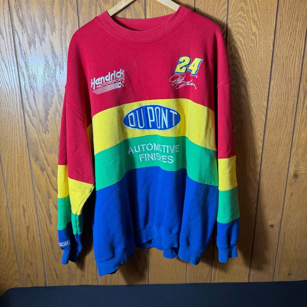 Vintage Chase Authentics Jeff Gordon #24 DuPont Rainbow Warrior Sweatshirt XXL